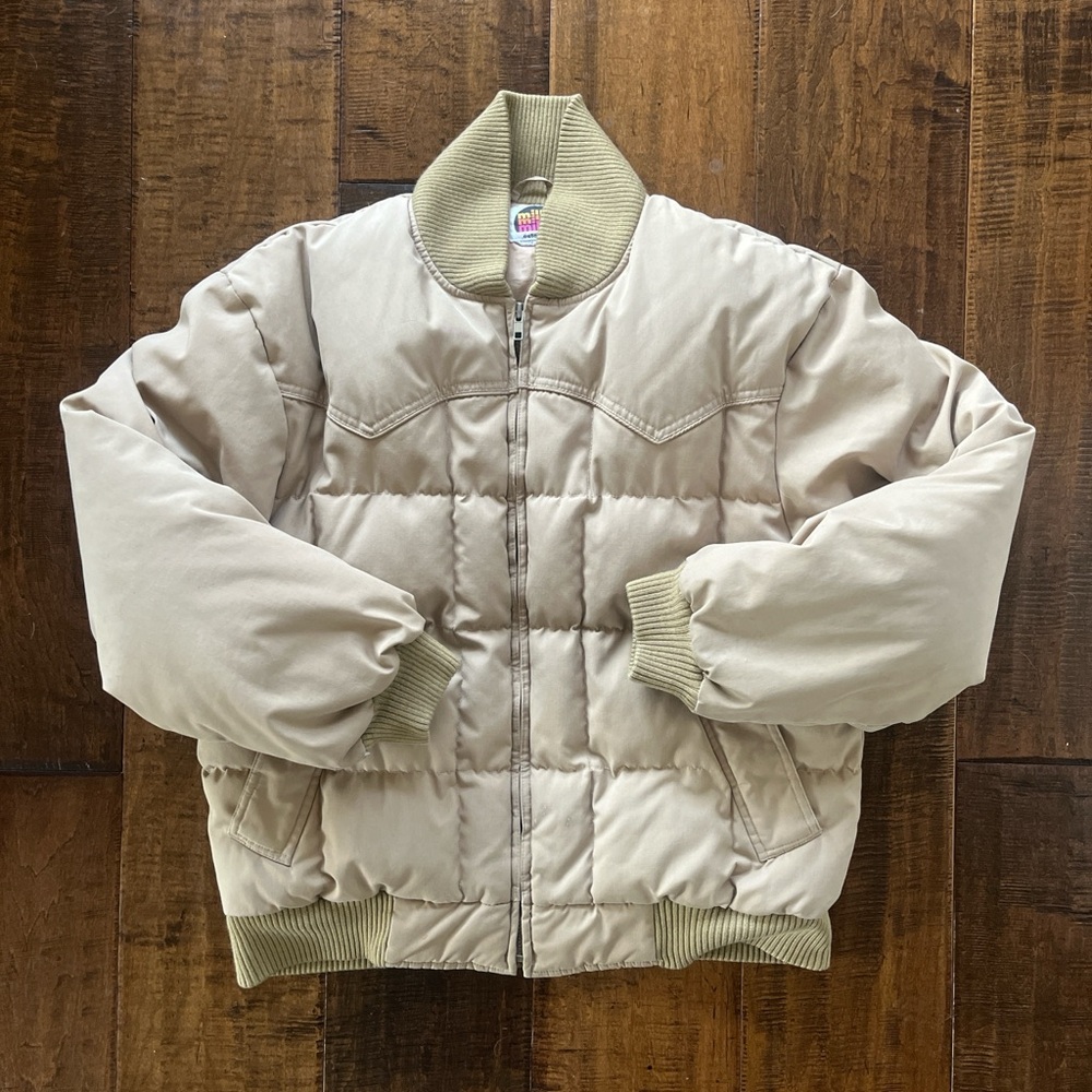 Vintage 80’s Miller Western style quilted puffer bomber jacket coat sz Medium